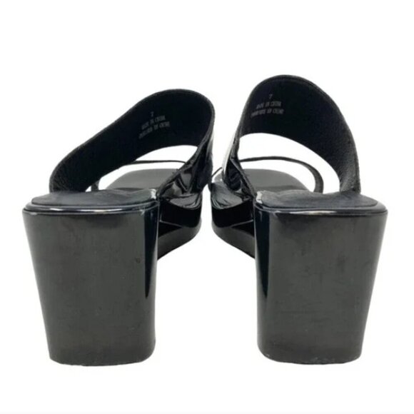 Jeffrey Campbell Black Slide Wedge Sandals - Size 7 - Picture 4 of 7